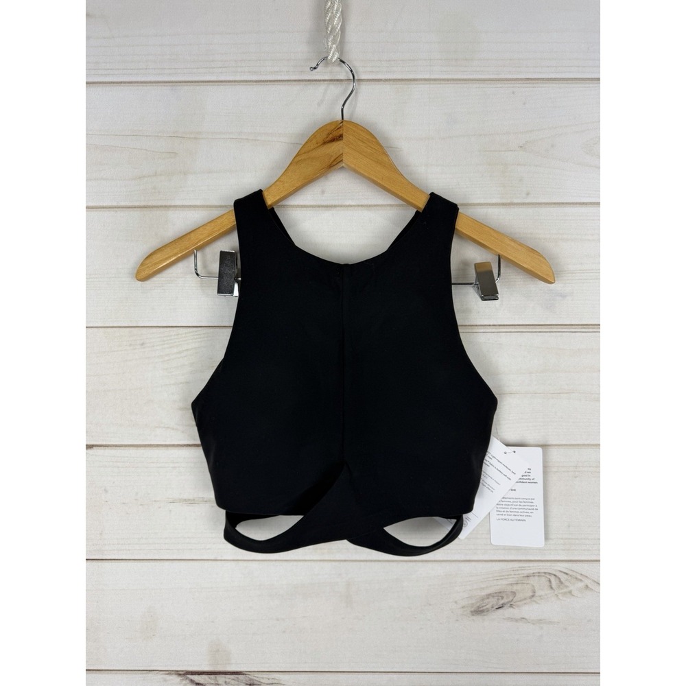 Athleta Tank Top Womens Small Petite Black Conscious Cut Out Crop Yoga Athletic
